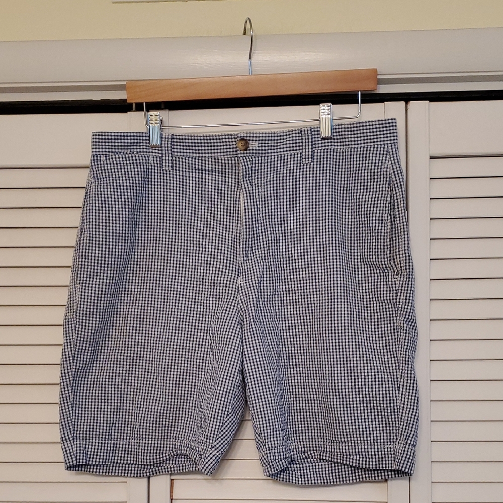 Chaps Seersucker Blue and White Shorts, Size 34